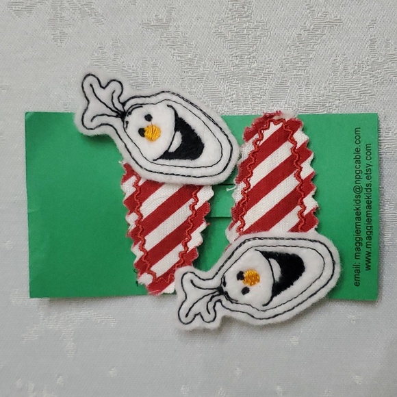 Lot of (5) Christmas Holiday Hair Clips Set - Picture 5 of 8